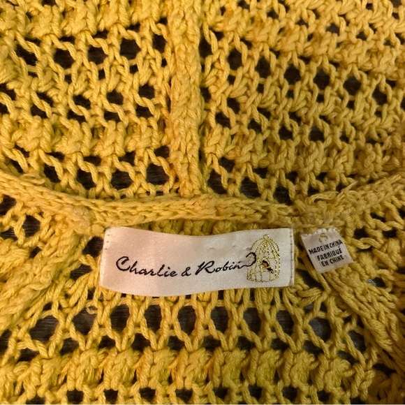 Anthropologie Charlie & Robin knit cardigan hooded yellow - Picture 7 of 9